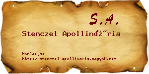 Stenczel Apollinária névjegykártya
